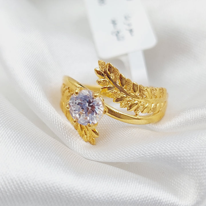 21K Gold Twins Engagement Ring by Saeed Jewelry - Image 5