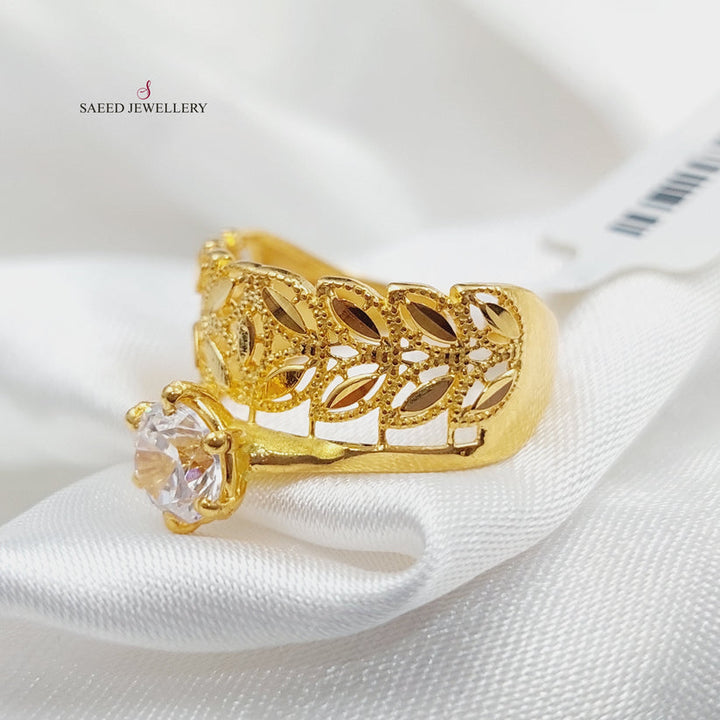 21K Gold Twins Engagement Ring by Saeed Jewelry - Image 7