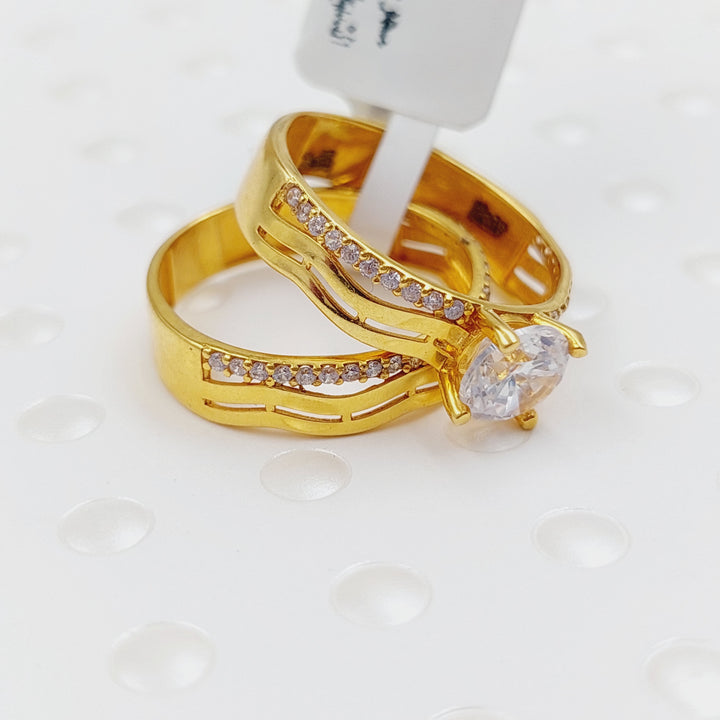 21K Gold Twins Wedding Ring by Saeed Jewelry - Image 3