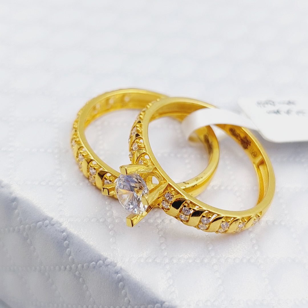 21K Gold Twins Wedding Ring by Saeed Jewelry - Image 6