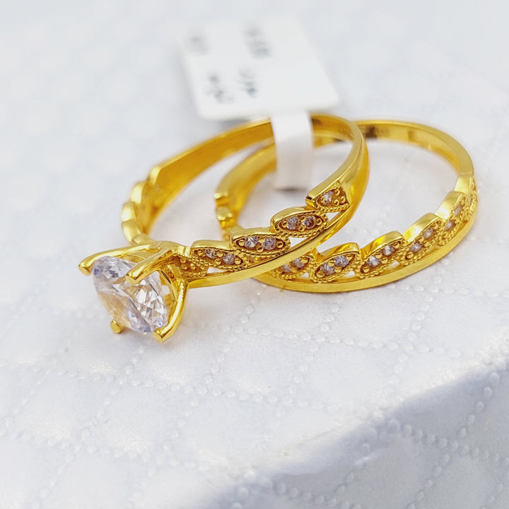 21K Gold Twins Wedding Ring by Saeed Jewelry - Image 3