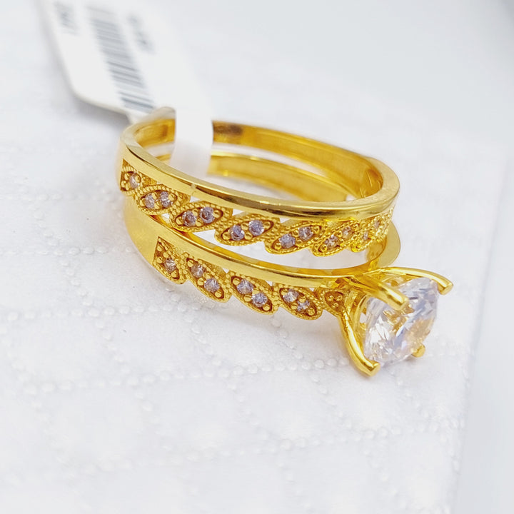 21K Gold Twins Wedding Ring by Saeed Jewelry - Image 1