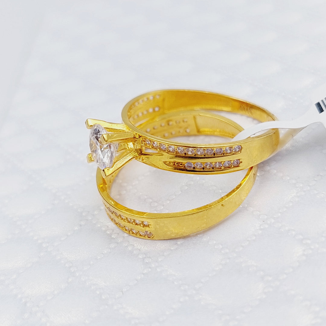 21K Gold Twins Wedding Ring by Saeed Jewelry - Image 3