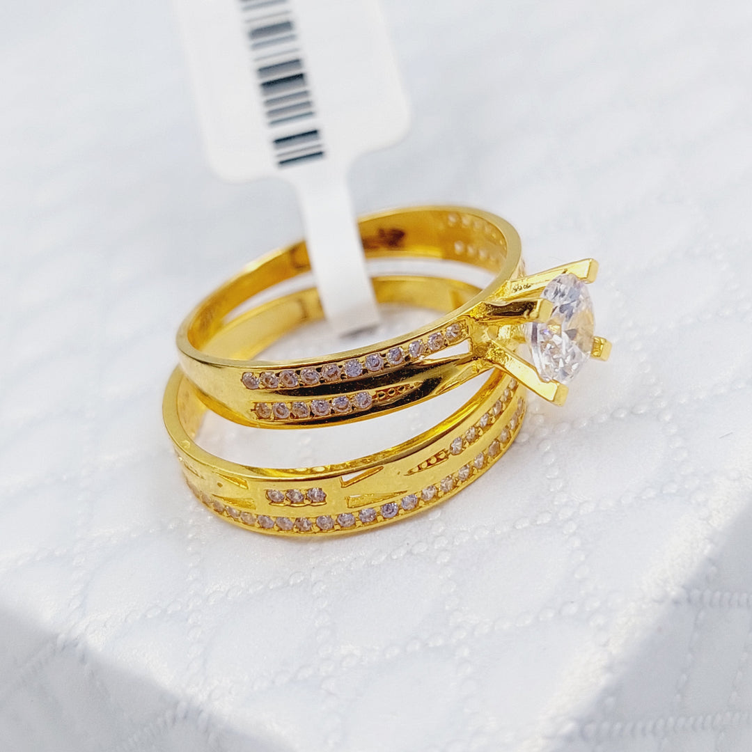 21K Gold Twins Wedding Ring by Saeed Jewelry - Image 7