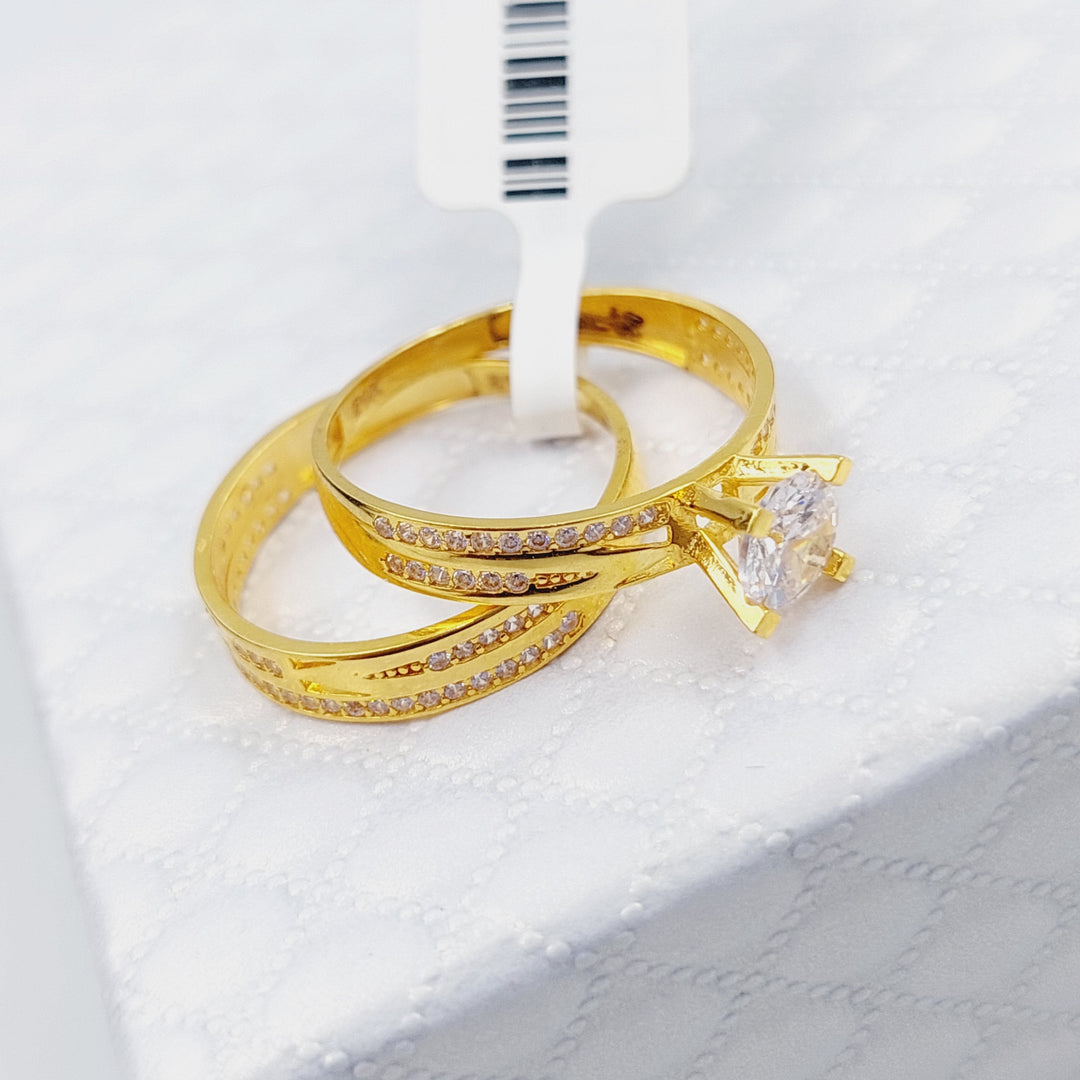 21K Gold Twins Wedding Ring by Saeed Jewelry - Image 1