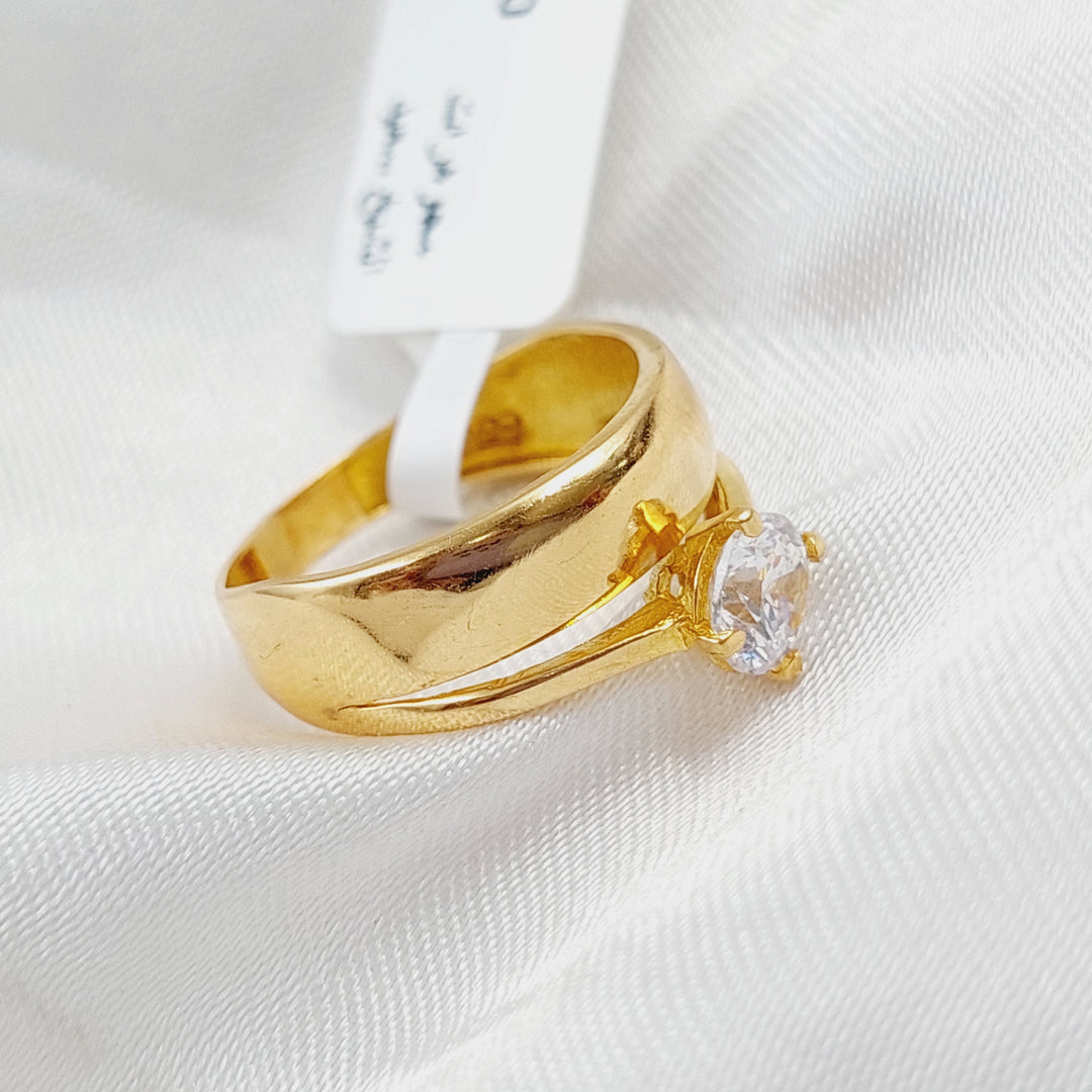 21K Gold Twins Wedding Ring by Saeed Jewelry - Image 3