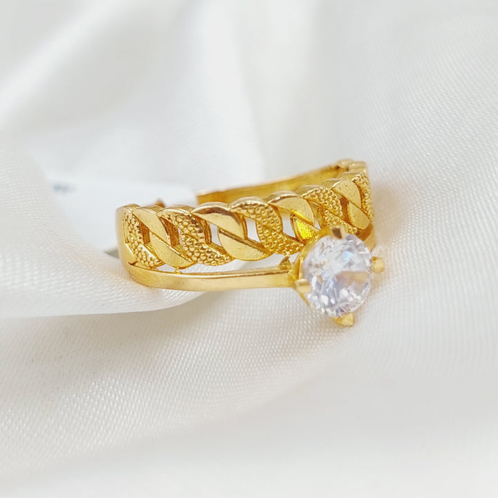 21K Gold Twins Wedding Ring by Saeed Jewelry - Image 3