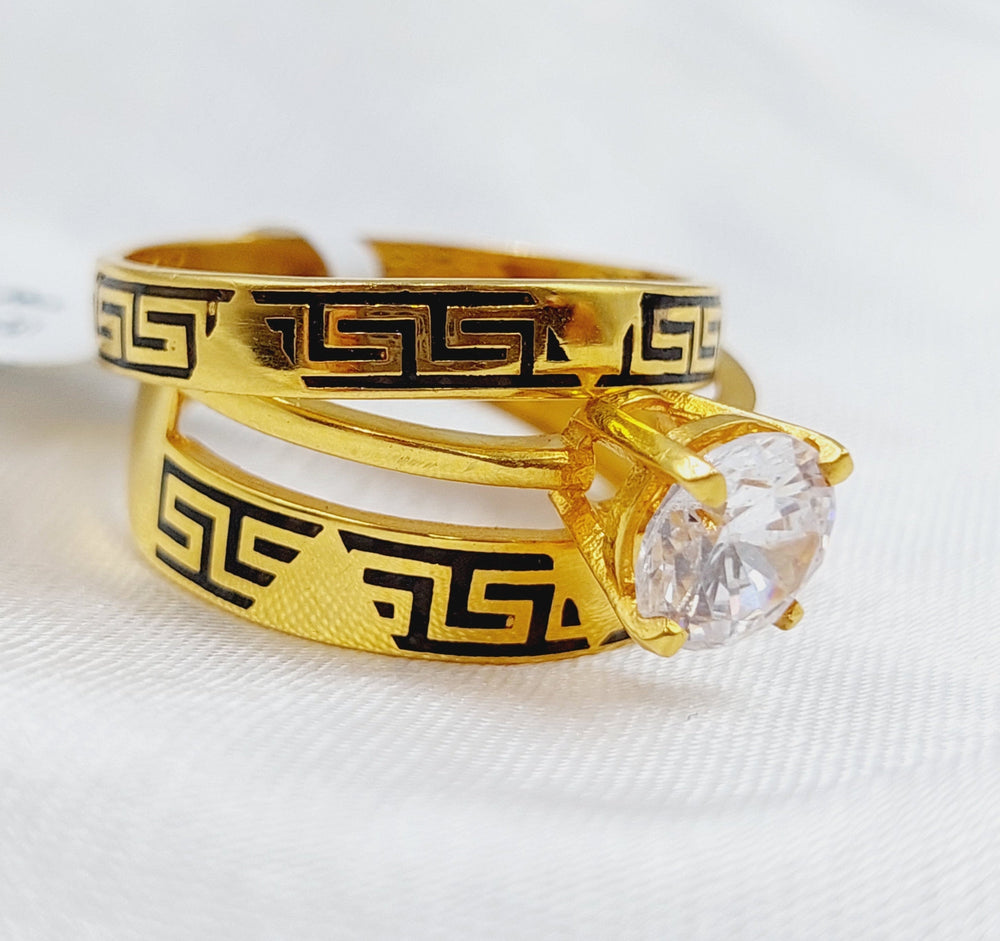 21K Gold Twins Wedding Ring by Saeed Jewelry - Image 2