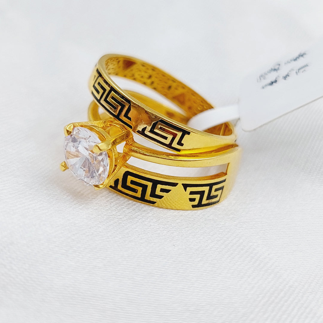 21K Gold Twins Wedding Ring by Saeed Jewelry - Image 1