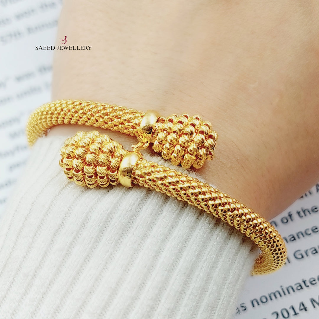 21K Gold Twisted Bangle Bracelet by Saeed Jewelry - Image 2