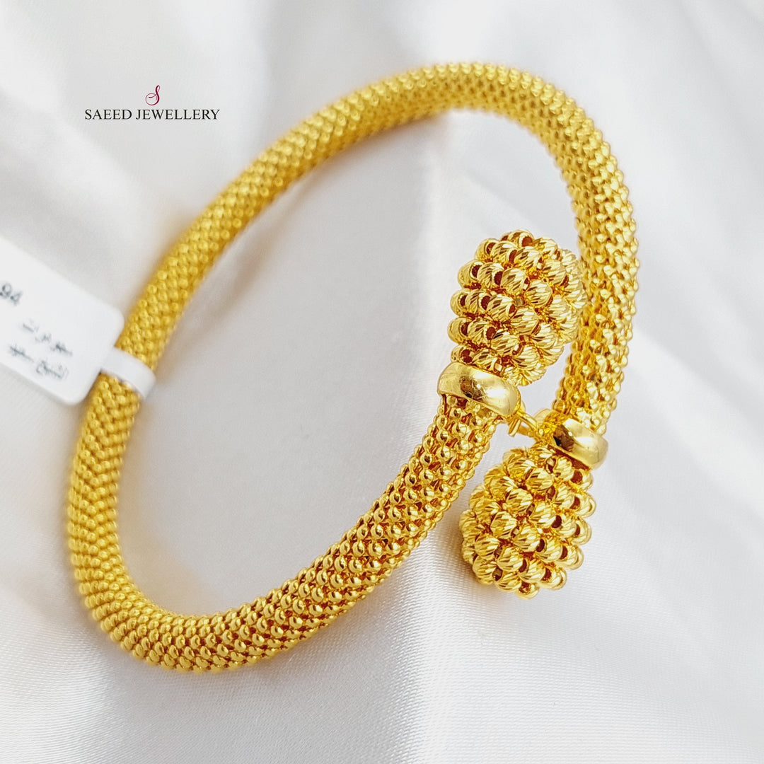 21K Gold Twisted Bangle Bracelet by Saeed Jewelry - Image 3