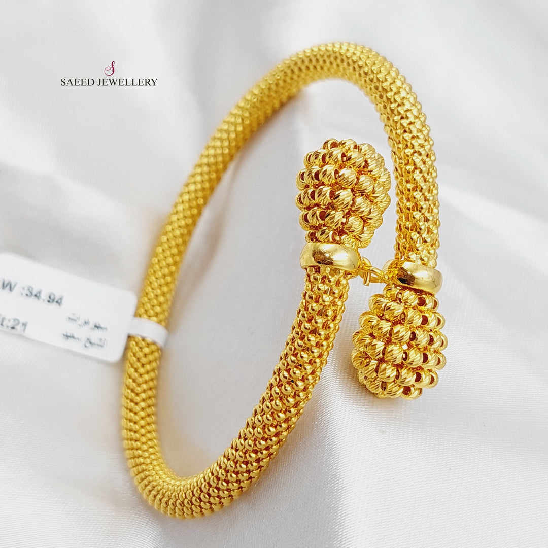 21K Gold Twisted Bangle Bracelet by Saeed Jewelry - Image 5