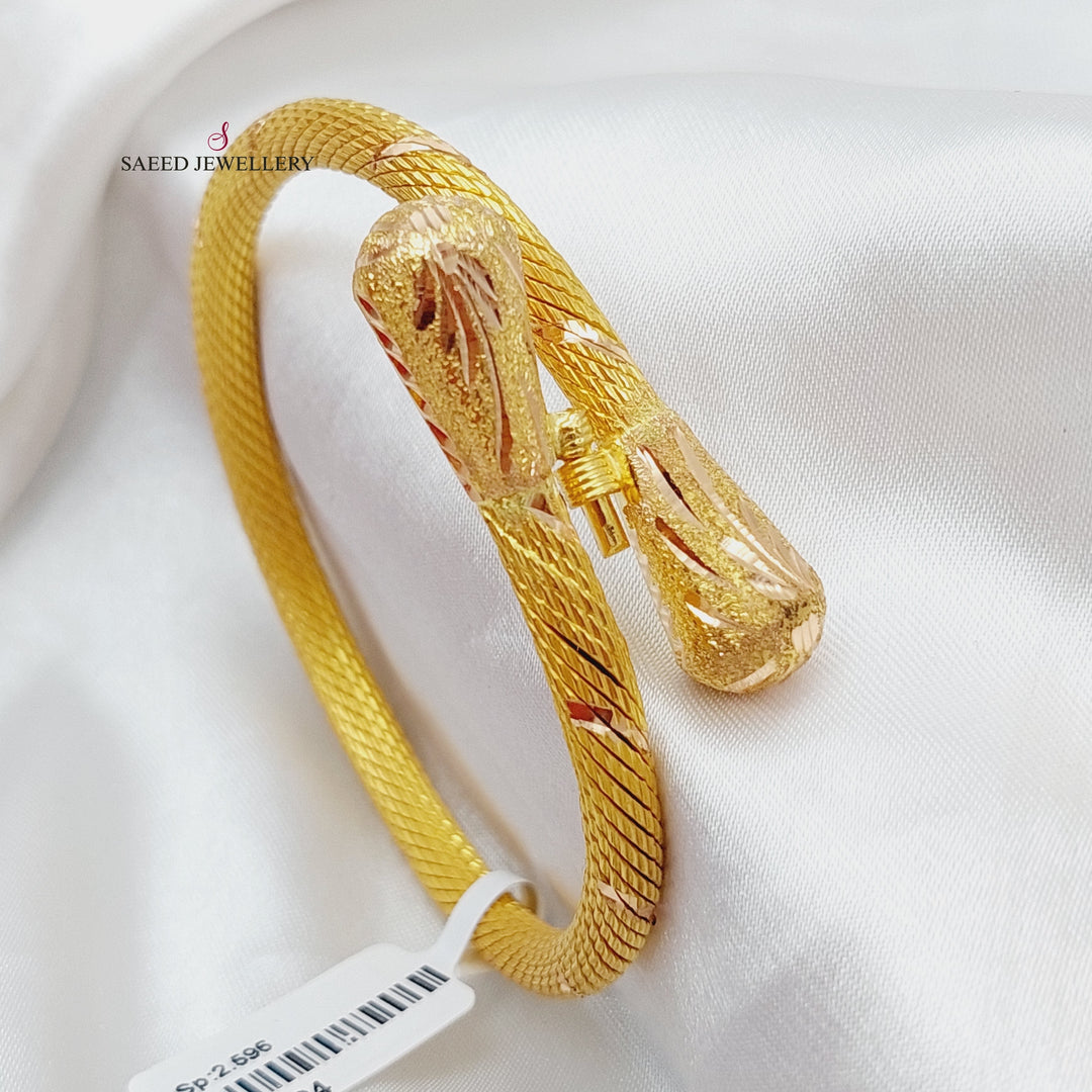 21K Gold Twisted Bangle Bracelet by Saeed Jewelry - Image 5