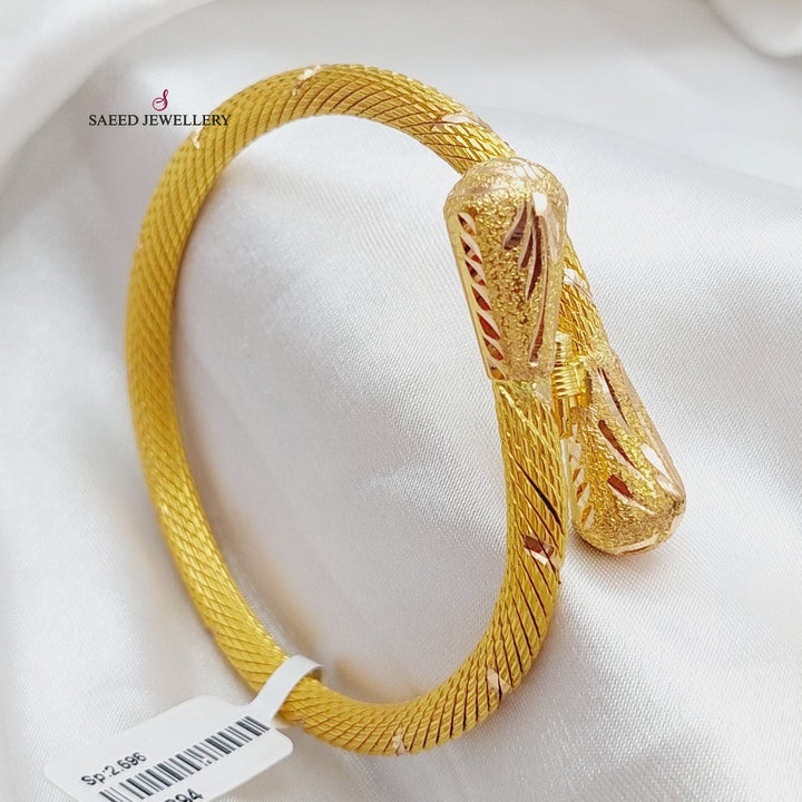 21K Gold Twisted Bangle Bracelet by Saeed Jewelry - Image 6