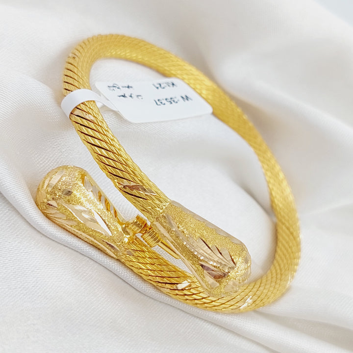 21K Gold Twisted Bangle Bracelet by Saeed Jewelry - Image 11