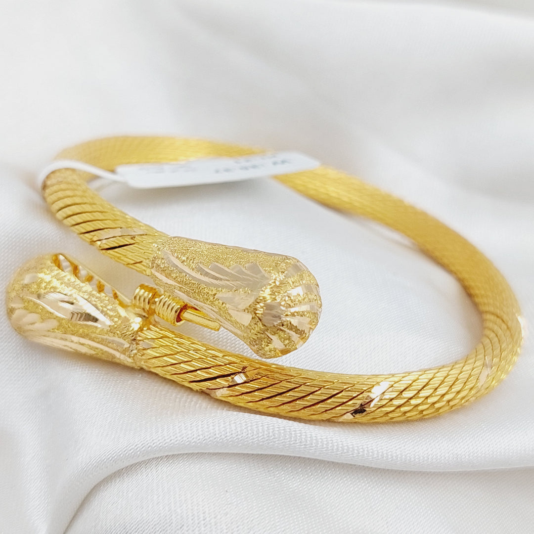 21K Gold Twisted Bangle Bracelet by Saeed Jewelry - Image 4