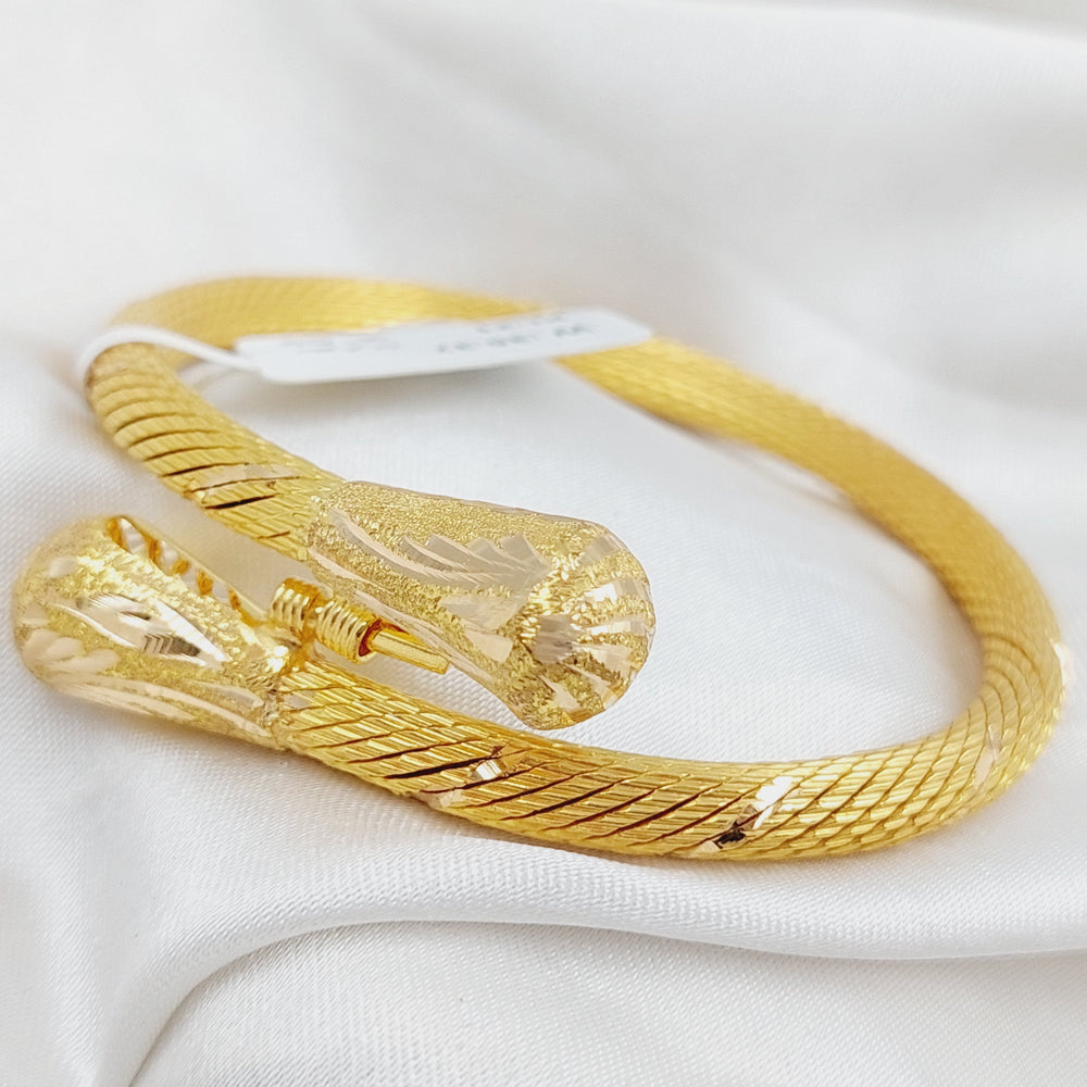 21K Gold Twisted Bangle Bracelet by Saeed Jewelry - Image 2