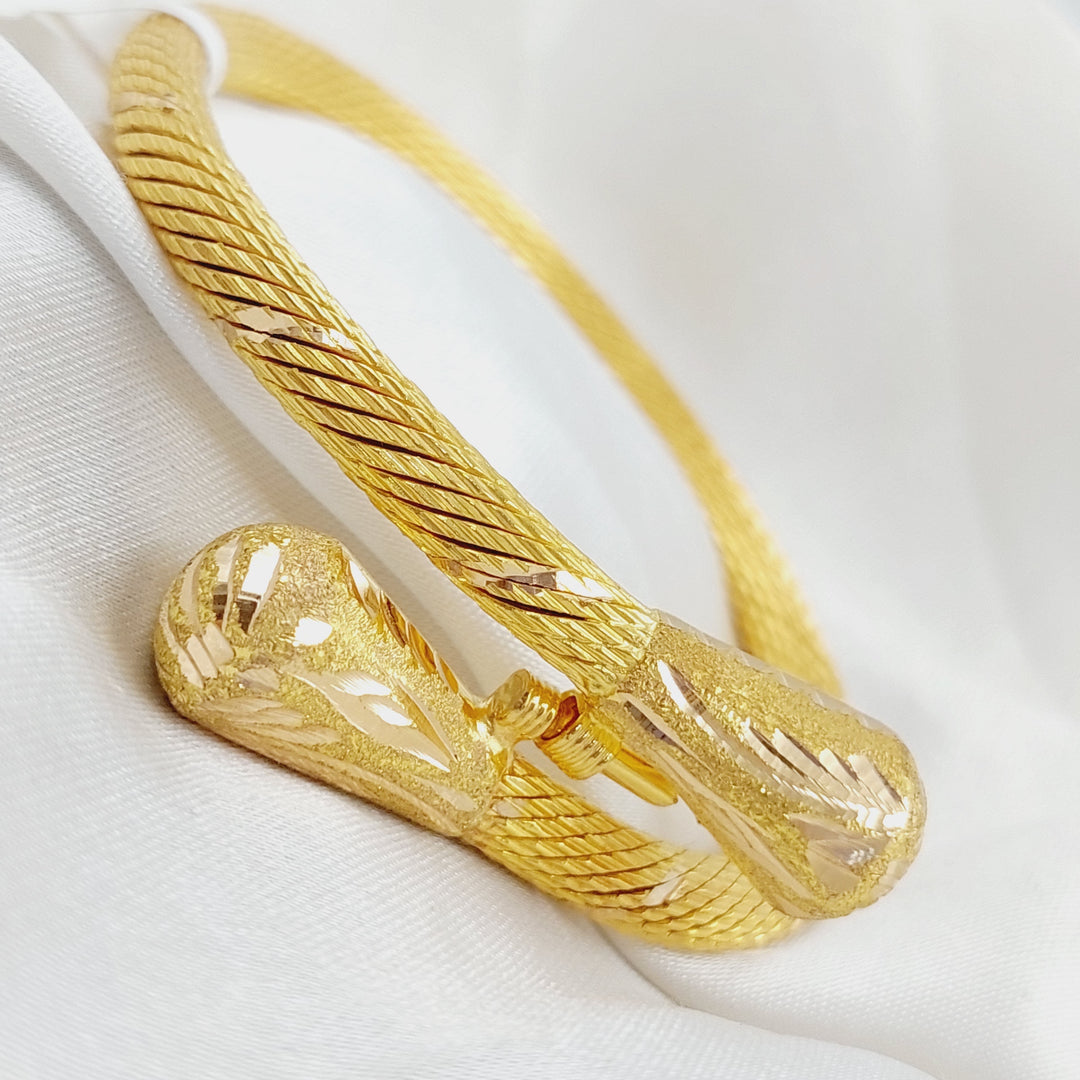 21K Gold Twisted Bangle Bracelet by Saeed Jewelry - Image 3