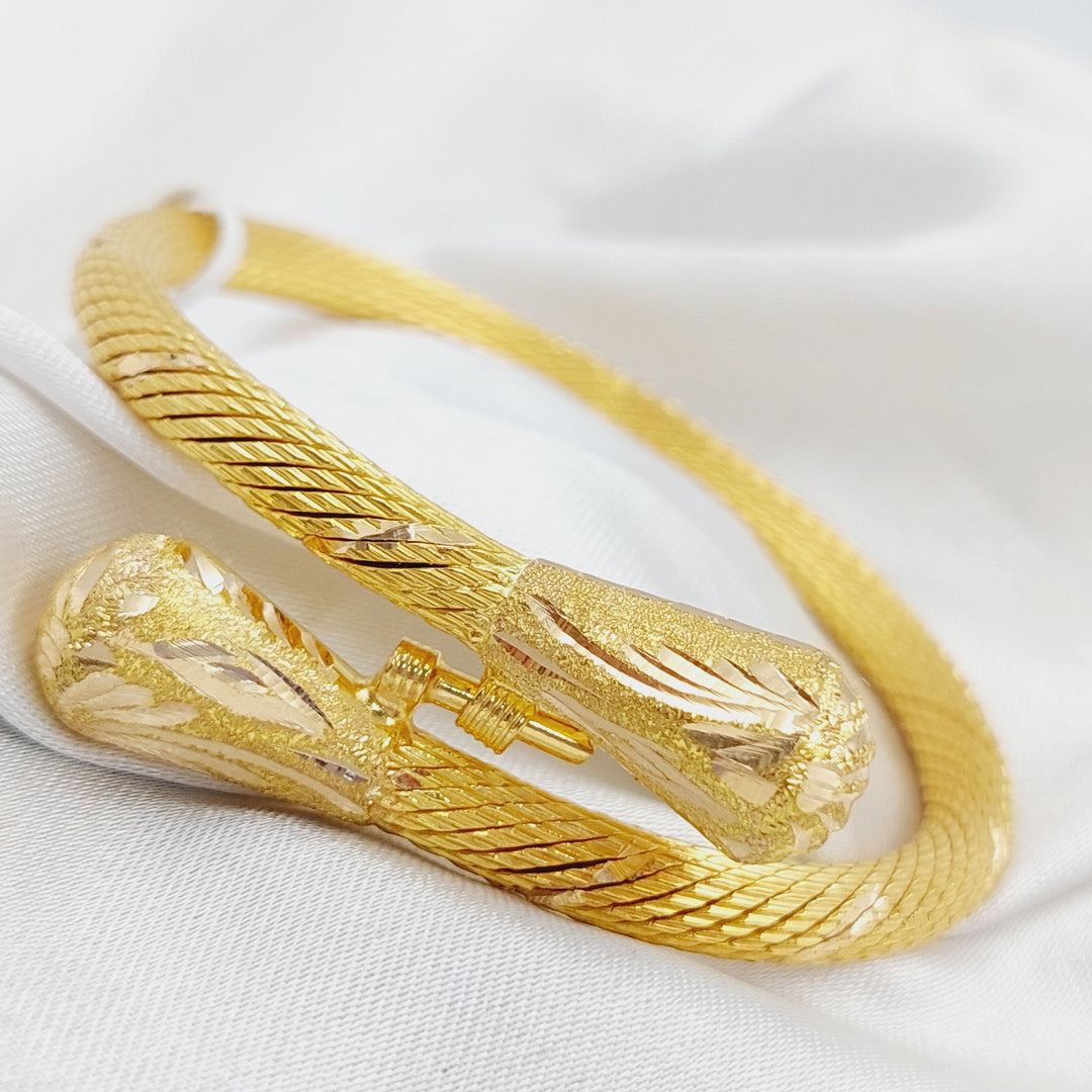 21K Gold Twisted Bangle Bracelet by Saeed Jewelry - Image 3