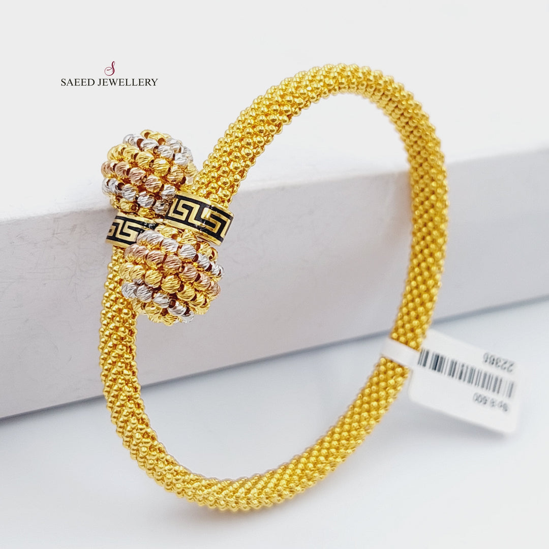 21K Gold Twisted Bangle Bracelet by Saeed Jewelry - Image 8