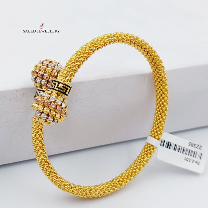 21K Gold Twisted Bangle Bracelet by Saeed Jewelry - Image 6