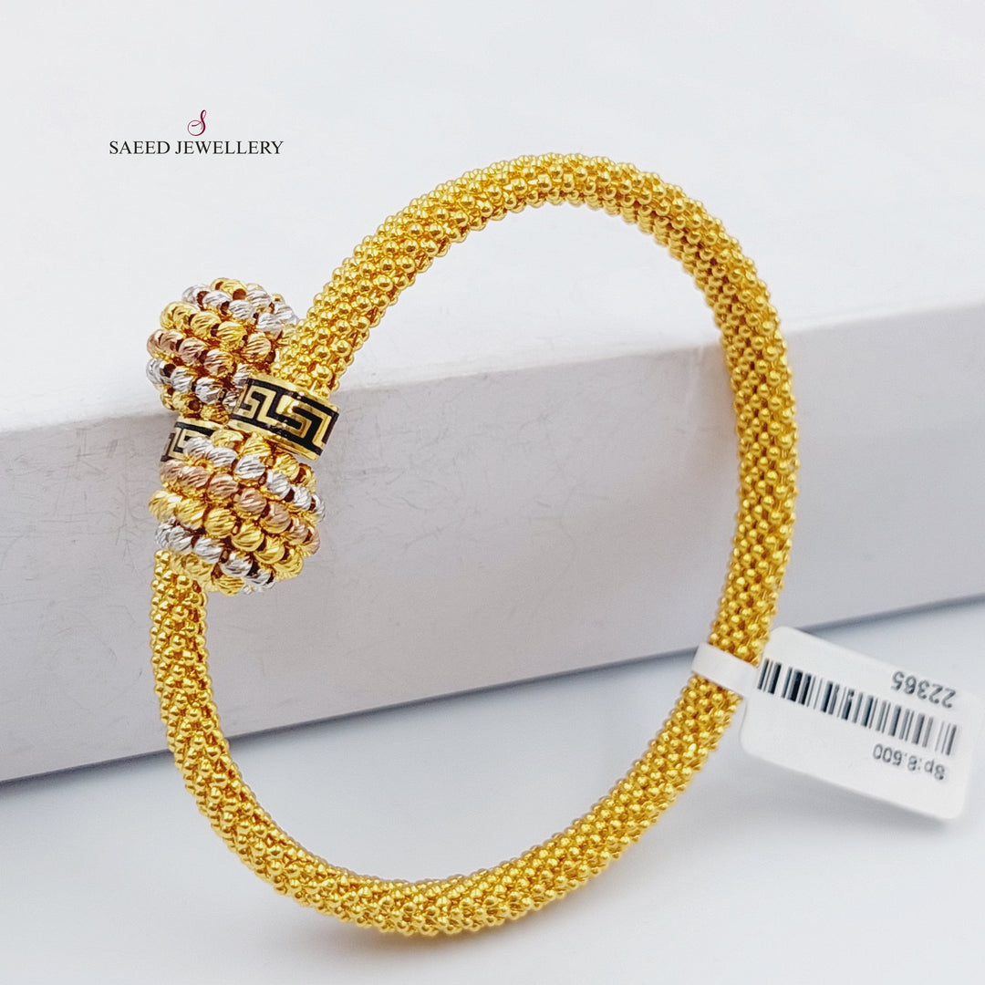 21K Gold Twisted Bangle Bracelet by Saeed Jewelry - Image 10