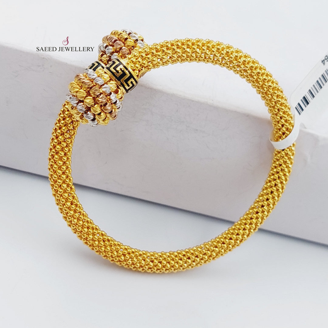 21K Gold Twisted Bangle Bracelet by Saeed Jewelry - Image 3