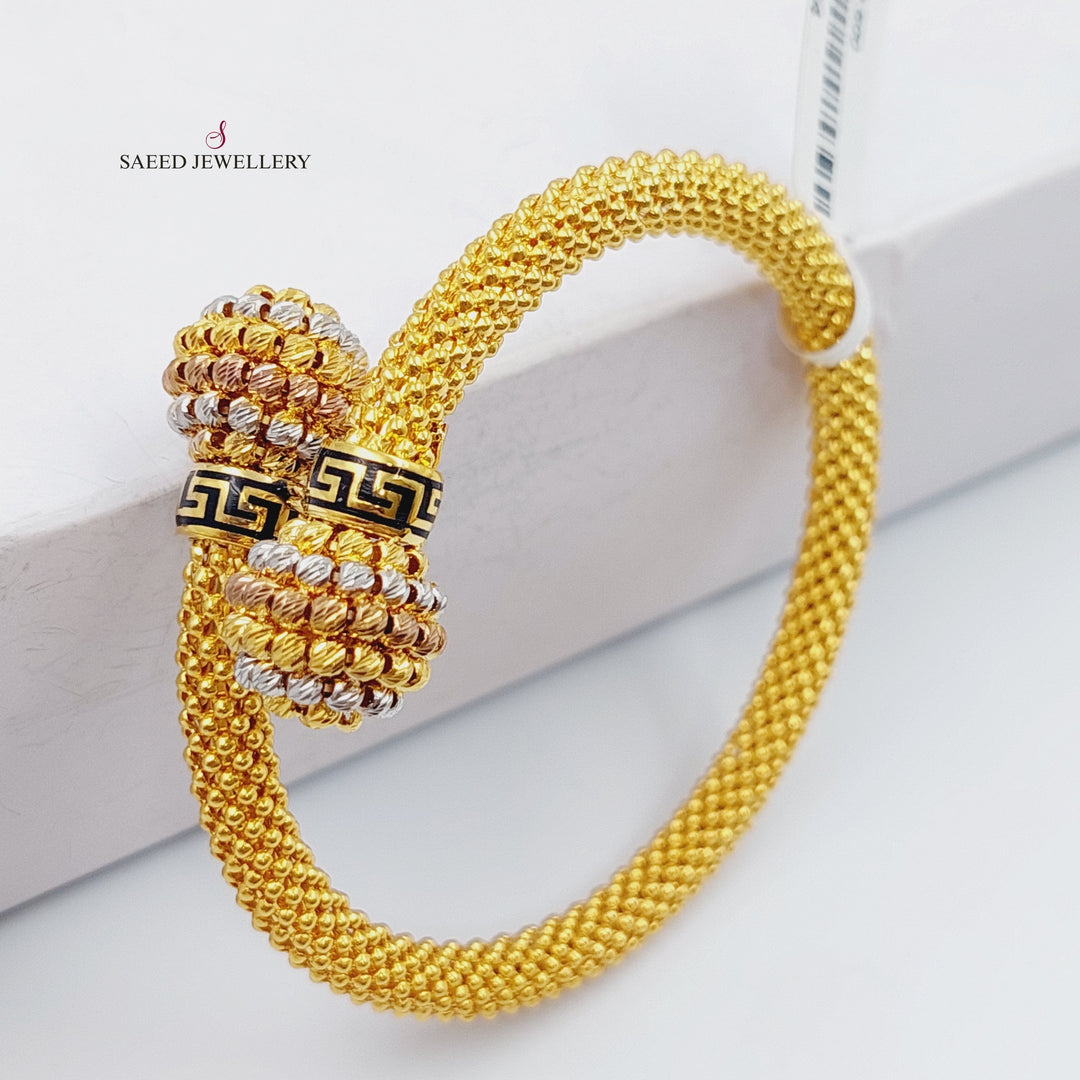 21K Gold Twisted Bangle Bracelet by Saeed Jewelry - Image 4