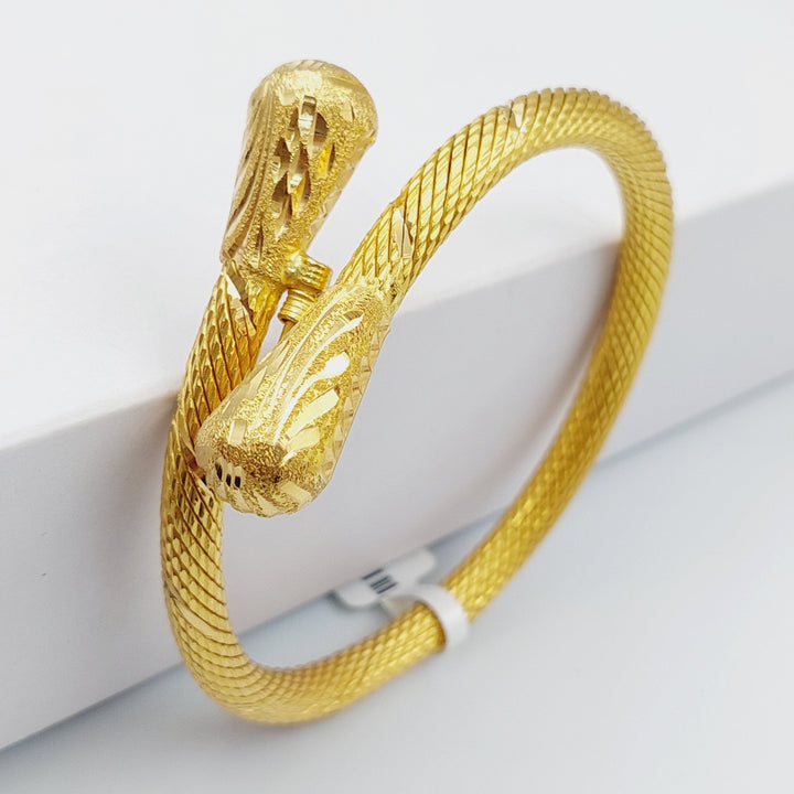 21K Gold Twisted Bracelet by Saeed Jewelry - Image 4