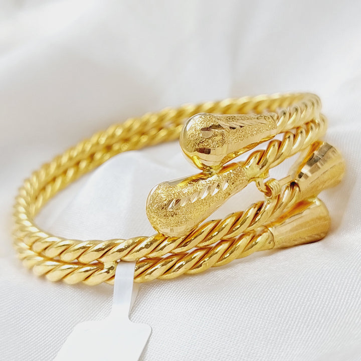 21K Gold Twisted Bracelet by Saeed Jewelry - Image 8