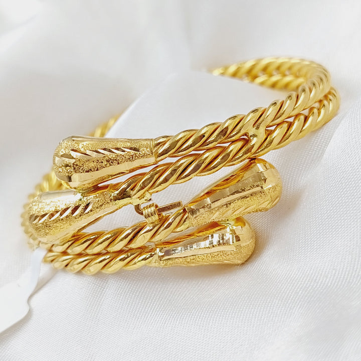 21K Gold Twisted Bracelet by Saeed Jewelry - Image 6