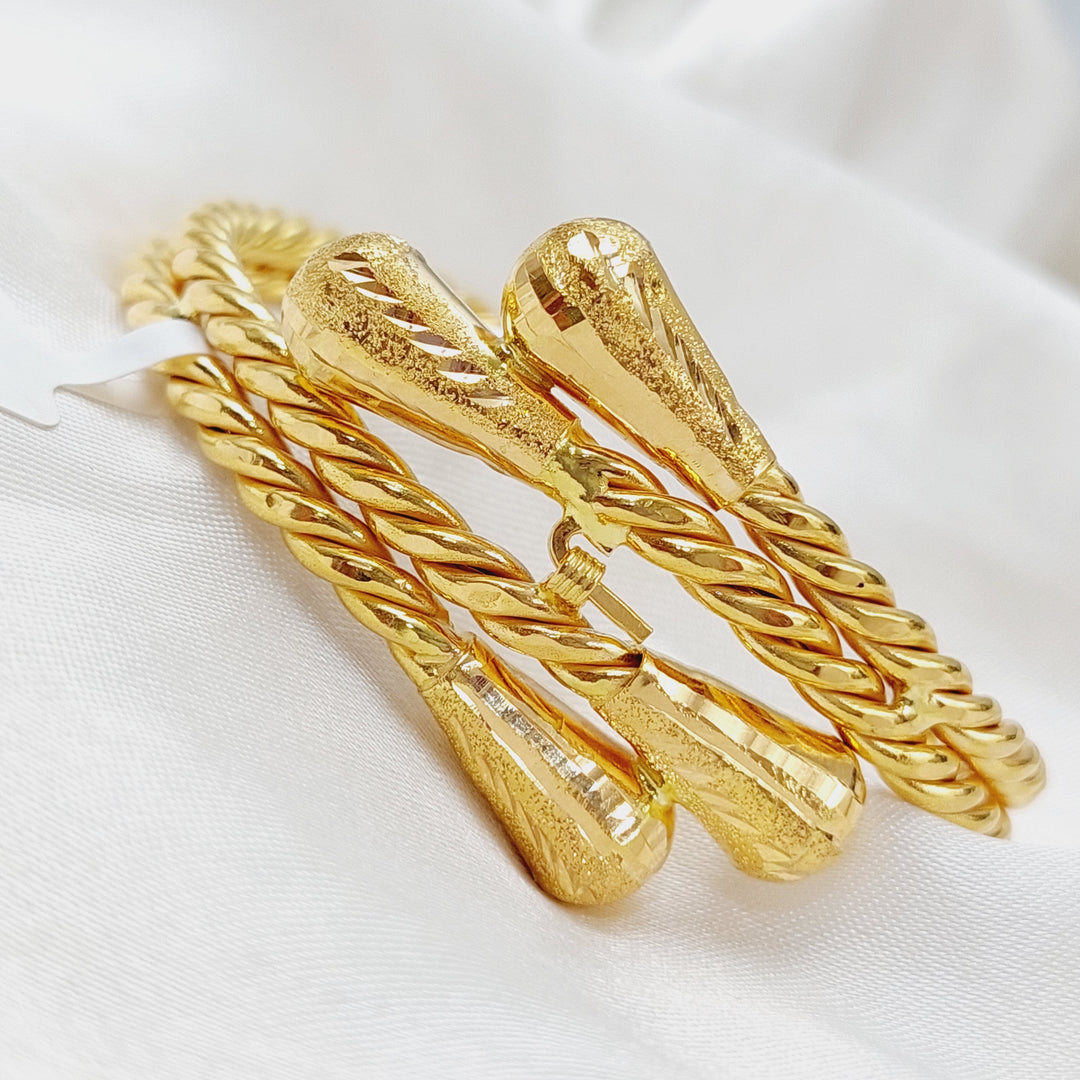 21K Gold Twisted Bracelet by Saeed Jewelry - Image 1