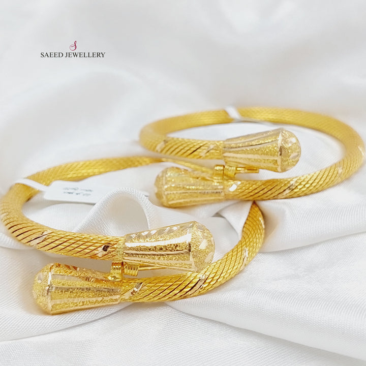 21K Gold Twisted Bracelet by Saeed Jewelry - Image 3