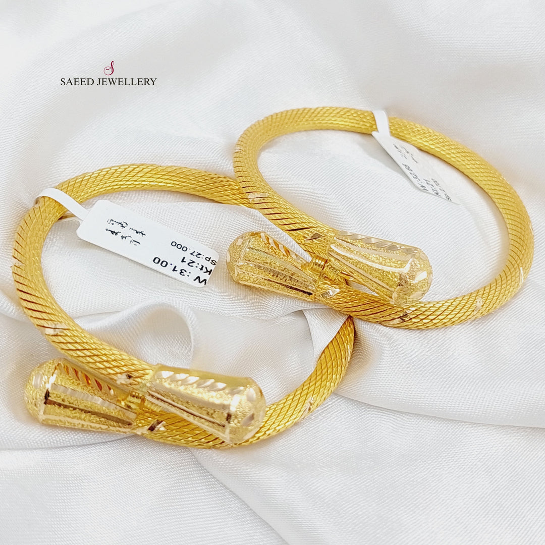 21K Gold Twisted Bracelet by Saeed Jewelry - Image 4