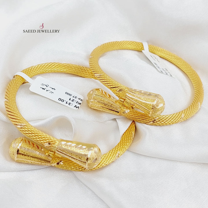 21K Gold Twisted Bracelet by Saeed Jewelry - Image 4