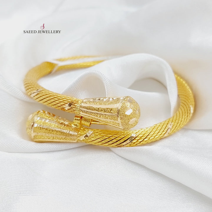 21K Gold Twisted Bracelet by Saeed Jewelry - Image 6