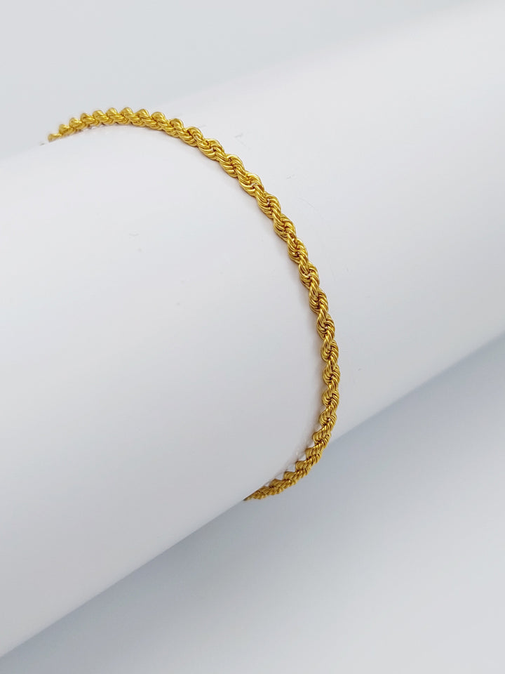 21K Gold Twisted Bracelet by Saeed Jewelry - Image 4