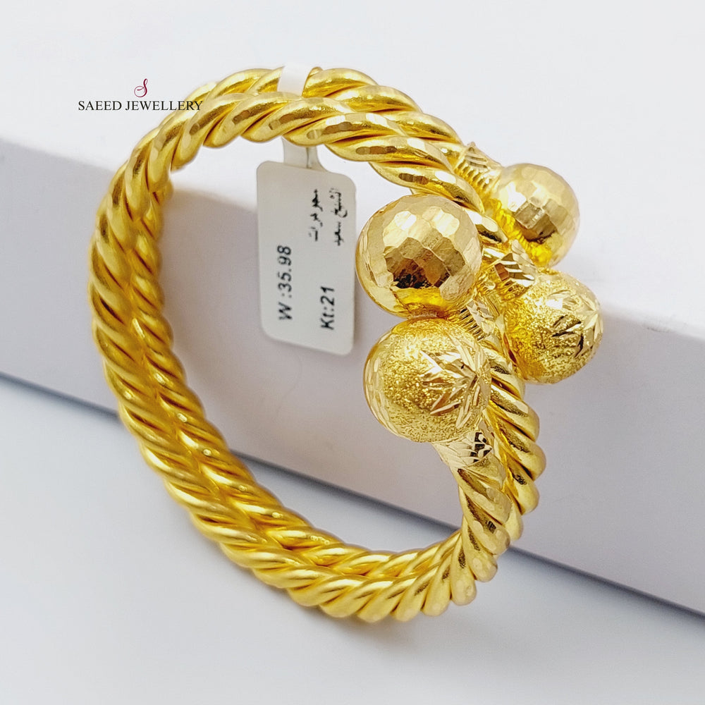 21K Gold Twisted Bracelet by Saeed Jewelry - Image 2