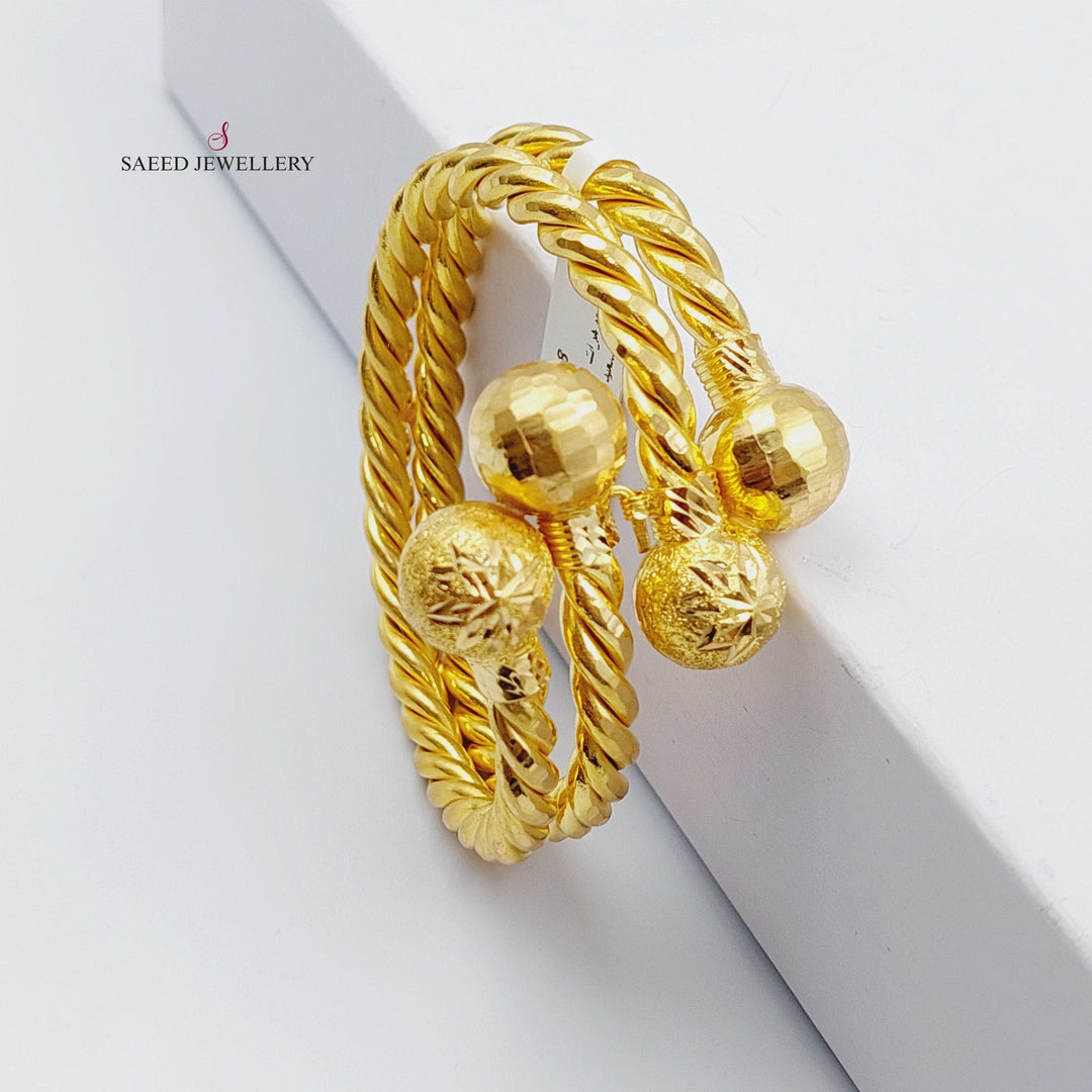 21K Gold Twisted Bracelet by Saeed Jewelry - Image 3