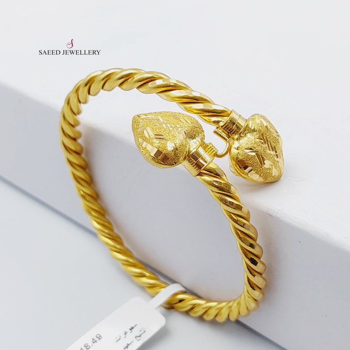 21K Gold Twisted Bracelet by Saeed Jewelry - Image 3