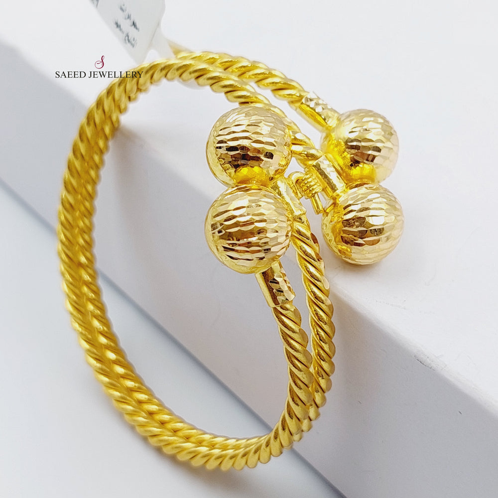 21K Gold Twisted Bracelet by Saeed Jewelry - Image 2