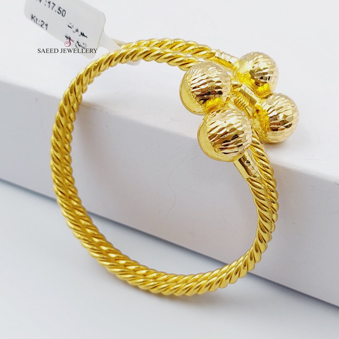 21K Gold Twisted Bracelet by Saeed Jewelry - Image 4