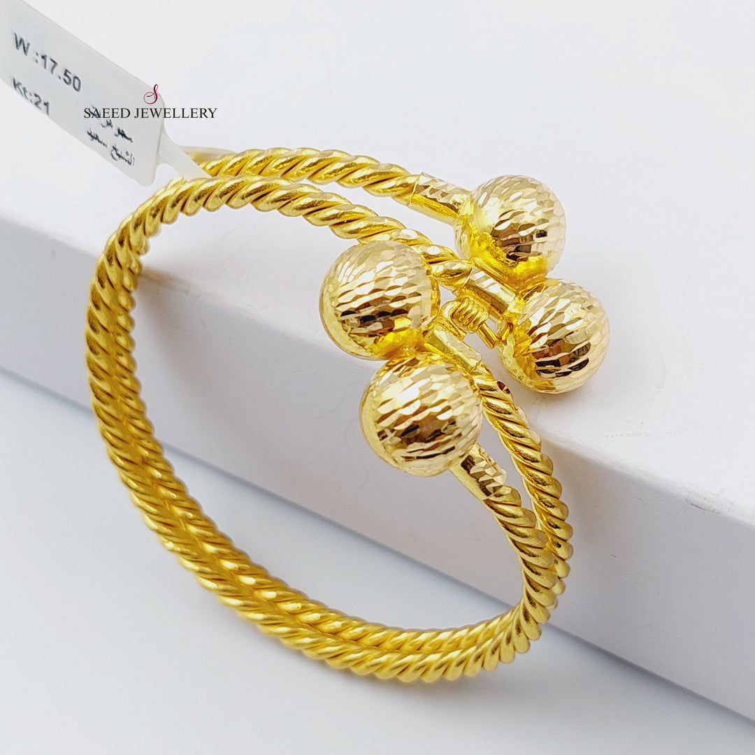 21K Gold Twisted Bracelet by Saeed Jewelry - Image 5