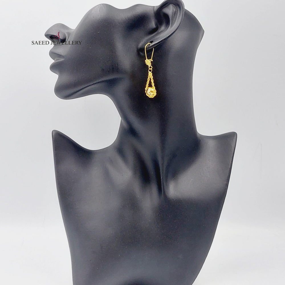 21K Gold Twisted Earrings by Saeed Jewelry - Image 2