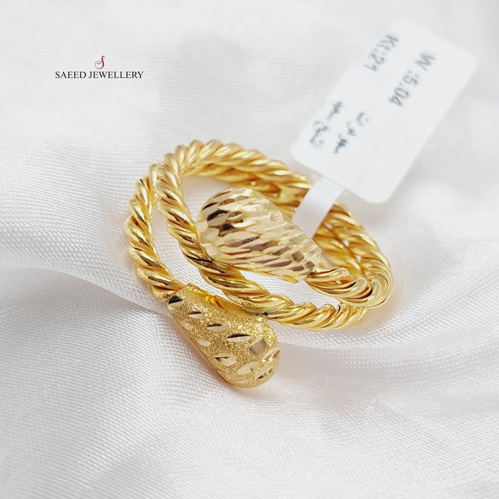 21K Gold Twisted Ring by Saeed Jewelry - Image 3