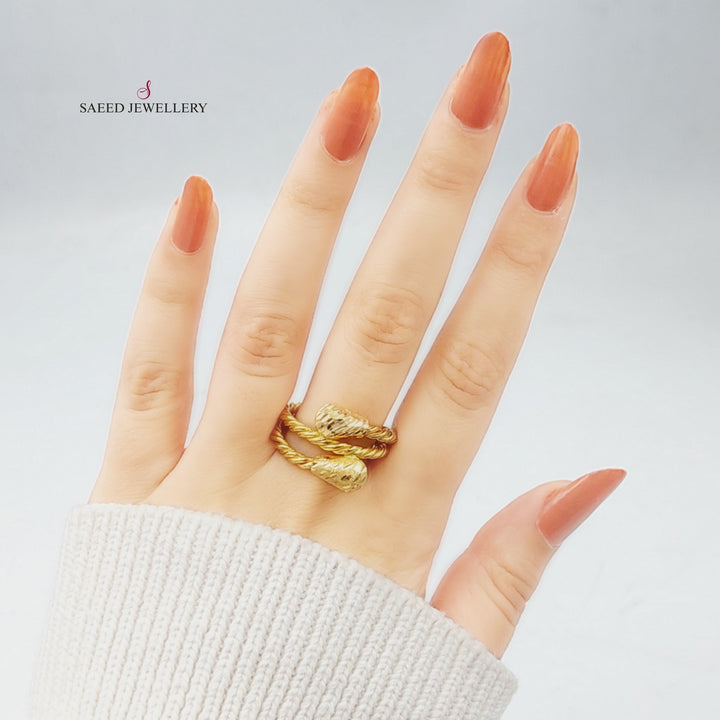 21K Gold Twisted Ring by Saeed Jewelry - Image 4