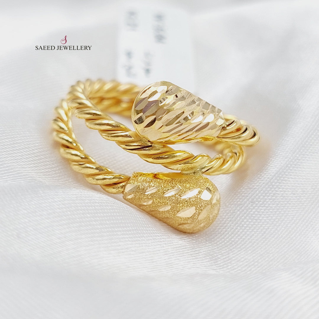 21K Gold Twisted Ring by Saeed Jewelry - Image 1