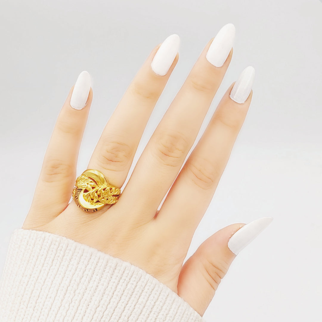 21K Gold Twisted Ring by Saeed Jewelry - Image 2