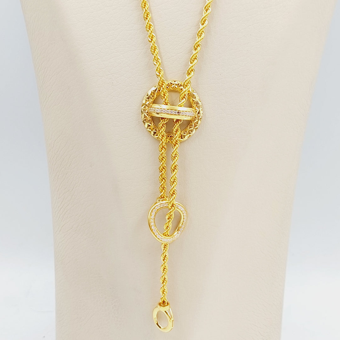 21K Gold Twisted Necklace by Saeed Jewelry - Image 2