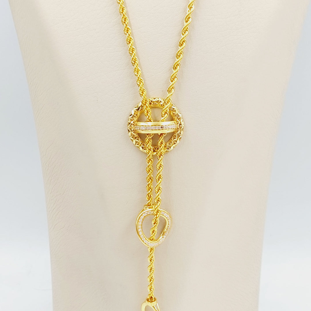 21K Gold Twisted Necklace by Saeed Jewelry - Image 3